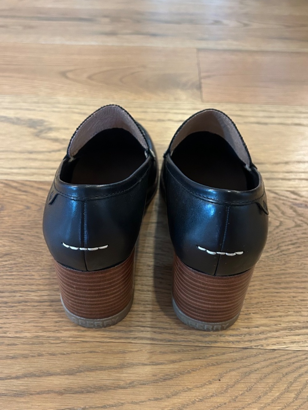 Sperry Seasport Penny Loafer with block heel Black size 8 - Picture 3 of 7